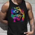 Future Raccoon Dj Retro Party Dj Badger Synthwave Tank Top Geschenke für Ihn