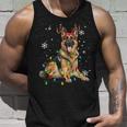 German Shepherd Christmas Tree Lighting Pyjamas Dog Lover Christmas Tank Top Geschenke für Ihn