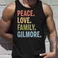 Gilmore Last Name Peace Love Family Matching Tank Top Gifts for Him