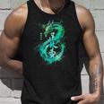 Green Flying Japanese Dragon With Kanji Lettering Tank Top Geschenke für Ihn