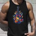 Guitar Player Watercolour Splash Guitar Tank Top Geschenke für Ihn