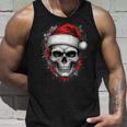 Heavy Xmas Skull With Santa Hat Ugly Hohoho Ho Tank Top Geschenke für Ihn