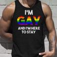 I'm Gay And I'm Proud Gay Boyfriend LGBTQ Rainbow Flag Tank Top Gifts for Him