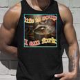 Ironic Raccoon Meme Tank Top - Quirky Humor Gift Gifts for Him