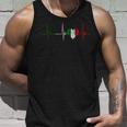 With Italian Heart Beat Ecg Pulse Italiano Italia Tank Top Geschenke für Ihn