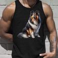 Langhaar Collie Motiv Collie Tank Top Geschenke für Ihn