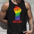 Love Is Love LGBT Flag Rainbow Fist Lesbian Gay Pride Tank Top Gifts for Him