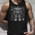 Mech Warrior Blueprint Shirt Mighty Tech Robot Fighter Tank Top Gifts for Him