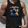 Meerkat With Sunglasses Colourful Popart Cute Meerkat Tank Top Geschenke für Ihn