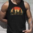 Outdoor Tree Nature Lovers Sunset Retro Forest Tank Top Geschenke für Ihn