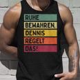 Peace Keep Dennis Regelt The Saying In Retro Colours Tank Top Geschenke für Ihn