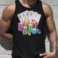 Poker Gambling Game Cards Chips Casino Poker Tank Top Geschenke für Ihn