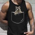 Raccoon Pocket Tank Top - Fun Animal Design for Casual Wear Gifts for Him
