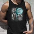 Raccoon Tank Top | Quirky Trio Howling | Moonlit Animal Magic Gifts for Him