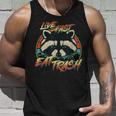 Retro Raccoon Tank Top - Live Fast, Eat Trash Theme Gifts for Him