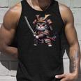 Samurai Cat Japanese Samurai Ninja Cat Camiseta sin mangas Regalos para él