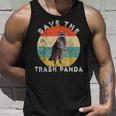 Save The Trash Panda Raccoon Animal Retro Vintage Sunset Tank Top Gifts for Him