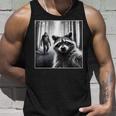 Scared Raccoon Selfie Tank Top - Funny Sasquatch Bigfoot Gift Gifts for Him