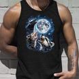 Three Animal Moon Howling Tank Top - Opossum, Raccoon and Skunk Theme Gifts for Him