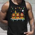 Three Santa Claus Reindeer Elf Lions Christmas Animal Lovers Children's Tank Top Geschenke für Ihn