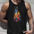 Upright Bass Instrument On Colourful Lacquered Double Bass Tank Top Geschenke für Ihn