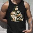 Vintage Distressed Raccoon Lover Tank Top - Jesus Embrace Theme Gifts for Him