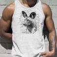 African Wild Dog Close-Up On Vintage Africa Map Safari Theme Tank Top Gifts for Him