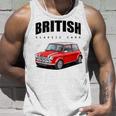 British Classic Car Red Mini Sports Car Gray Tank Top Geschenke für Ihn