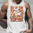 Cat Ramen Noodle Japanese Backprint Tank Top Geschenke für Ihn