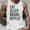 Eat Sleep Brawl Repeat Brawler ideo Player Gray Tank Top Geschenke für Ihn