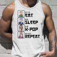 Eat Sleep K-Pop Repeat Regalo De Anime Kawaii De Pop Coreano Camiseta sin mangas Regalos para él