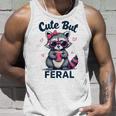 Funny Raccoon Girl Summer Tank Top - Cute But Feral | Women's Tee Gifts for Him