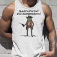 Hold On Partner I'm Overstimulated Cowboy Frogintage Gray Tank Top Geschenke für Ihn