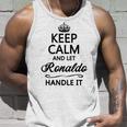 Keep Calm And Let Ronaldo Handle It Name Gray Tank Top Geschenke für Ihn