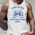 Raccoon Meme Sarcastic Tank Top - Funny Rotting in Bed Shirt Gifts for Him