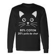 80 Coton 20 Poils De Chat Humour T-shirt à manches longues Idées cadeaux
