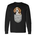 Beagle In The Chest Pocket Pocket For Dog Owners Langarmshirts Geschenkideen