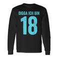 Blue Digga Ich Bin 18 Jahre Junge 18Th Birthday Langarmshirts Geschenkideen