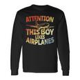 This Boy Likes Planes Aviation Boys Langarmshirts Geschenkideen