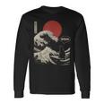 Bruh The Great Wave Kanagawa Japanese Surfing Cat Long Sleeve T-Shirt Gifts ideas