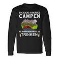 Camping Camping Weekend Forecast Drinking Alcohol Saufen Langarmshirts Geschenkideen