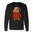 Capybara Ugly Sweater Santa Hat Christmas Langarmshirts Geschenkideen