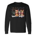 Cat Christmas Light Reindeer Santa Christmas Cat Lover Long Sleeve T-Shirt Gifts ideas
