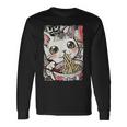 Cat Ramen Noodle Japanese Anime Manga Ramen Kawaii Cat Langarmshirts Geschenkideen