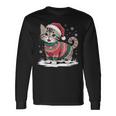 Cat Wearing Ugly Christmas Jumper And Santa Hat Cute Kitten Langarmshirts Geschenkideen