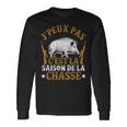 Chasseur Humour Sanglier J'peux Pas C'est La Saison Chasse T-shirt à manches longues Idées cadeaux