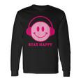 Chillibes 70S Pink Smile Face Music Headphones Happy Face Langarmshirts Geschenkideen