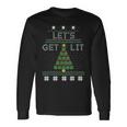 Christmas Let's Get Lit Tree Knit Ugly Sweater Long Sleeve T-Shirt Gifts ideas Christmas Let's Get Lit Tree Knit Ugly Sweater Long Sleeve T-Shirt Gifts ideas