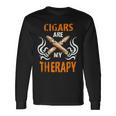 Cigars Are My Therapy Smoker Saying Cigar Smoke Tobacco Langarmshirts Geschenkideen