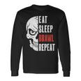 Comer Dormir Brawl Repetir Divertidoideo Gamer Gaming Camiseta de manga larga Ideas de regalos